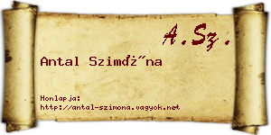 Antal Szimóna névjegykártya
